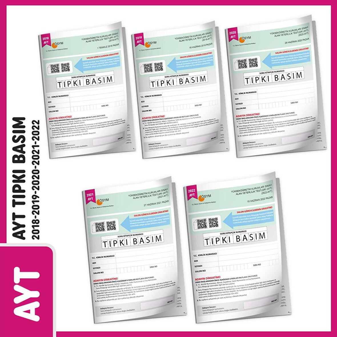 2023 AYT ÖSYM Çıkmış Soru Tıpkı Basım Türkiye Geneli 5li Dijital Çözümlü Deneme Seti